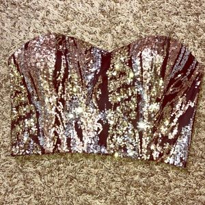 Glitz & Glamour Crop Top with removable straps